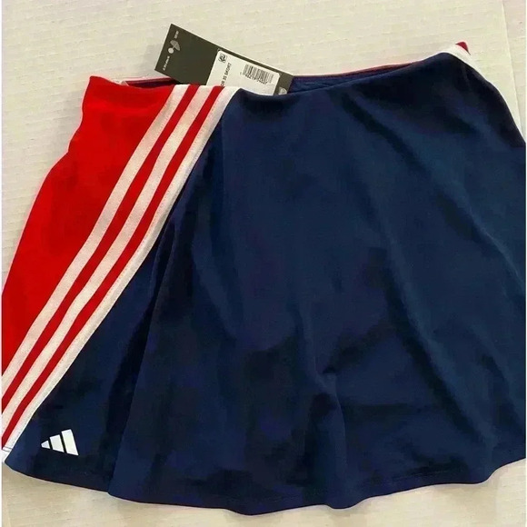 Adidas Girls Tennis Skirt NEW Youth blue red size 16 - Picture 1 of 8